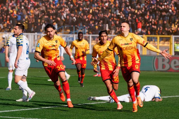 Nikola Stulic of US Lecce celebrates after scoring a goal during US Lecce vs Parma Calcio, Italian soccer Serie A match in Lecce, Italy, January 11 2026  Copyright: xEmmanuelexMastrodonato IPAxSportx xipa-agency.netx xx IPA_69927396 IPA_Agency_IPA69927396