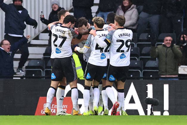 Derby County v Leeds United, Emirates FA Cup Ben Brereton Diaz of Derby County celebrates his opening goal 1-0 during the Derby County v Leeds United Emirates FA Cup Third Round match at Pride Park Stadium, Derby, England on 11 January 2026 Credit: Ryan Crockett Every Second Media Editorial use only. All images are copyright Every Second Media Limited. No images may be reproduced without prior permission. All rights reserved. Premier League and Football League images are subject to licensing agreements with Football DataCo Limited. see https: www.football-dataco.com Copyright: xIMAGO EveryxSecondxMediax ESM-1751-0045 RyanxCrockettx xEveryxSecondxMediax