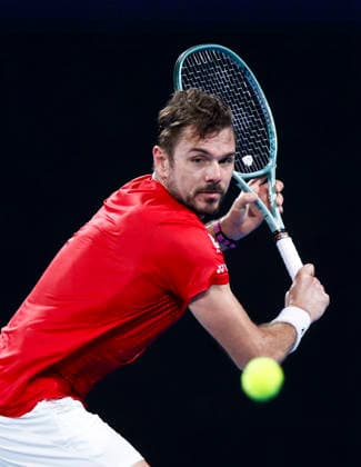 (260111) -- SYDNEY, Jan. 11, 2026 -- Stan Wawrinka of Team Switzerland hits a return during the men s singles match against Hubert Hurkacz of Team Poland at the 2026 United Cup tennis tournament final in Sydney, Australia, Jan. 11, 2026. ) (SP)AUSTRALIA-SYDNEY-TENNIS-UNITED CUP-FINAL-POL VS SUI MaxPing 