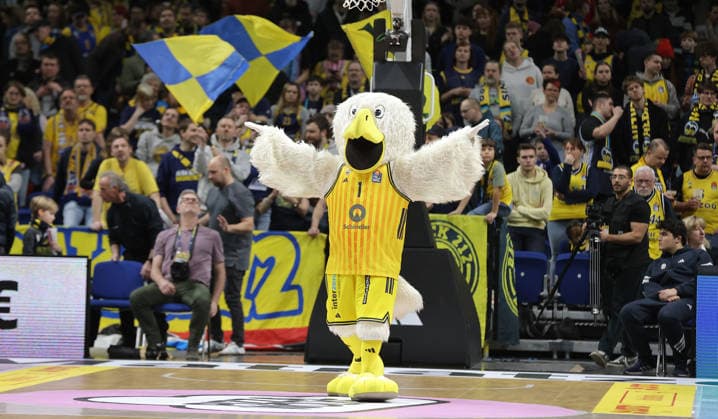 Mascot Albatros Single image Crop action Sport Basketball BBL Bundesliga Men 15 Matchday Season 2025 2026 11 01 2026 ALBA Berlin vs MLP Academics Heidelberg