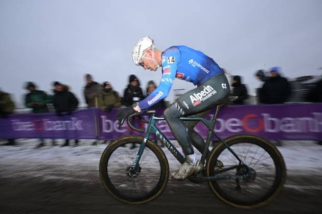 Belgian Niels Vandeputte pictured in action during the Elite men race at the Belgian Cyclocross Championships in Beringen on Sunday 11 January 2026. DAVIDxPINTENS  x155152078x