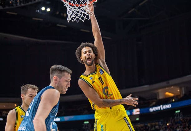 Basketball, Men, Season 2025 2026, easyCredit BBL 15 Matchday , Alba Berlin MLP Academics Heidelberg, Norris Agbakoko Alba , 11 01 2026, Copyright: xSebastianxRäppold MatthiasxKochx