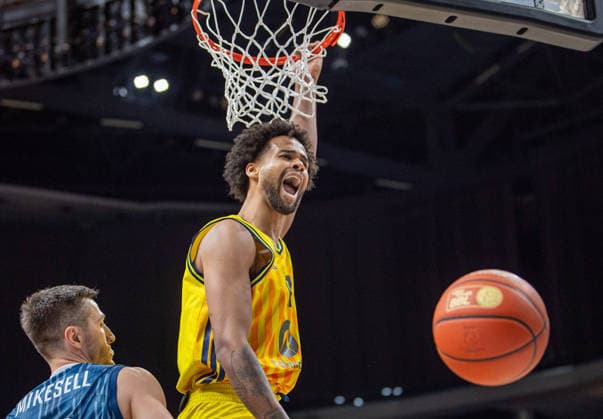 Basketball, Men, Season 2025 2026, easyCredit BBL 15 Matchday , Alba Berlin MLP Academics Heidelberg, Norris Agbakoko Alba , 11 01 2026, Copyright: xSebastianxRäppold MatthiasxKochx