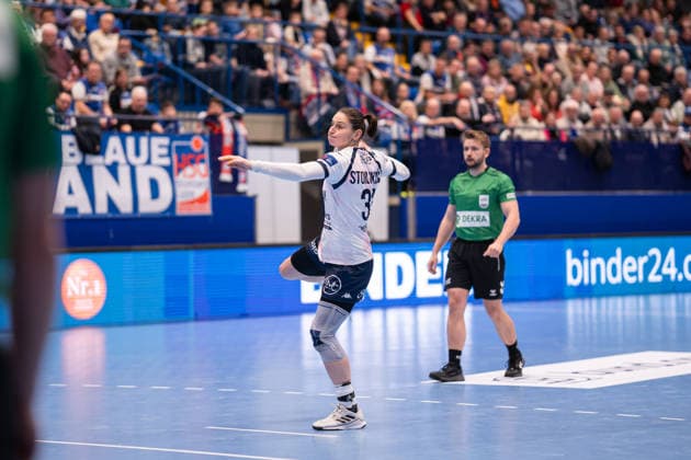 HSG Blomberg Lippe GER vs Chambray Touraine Handball FRA , Handball, EHF European League Women, Group Phase, 11 1 2026, Season 2025 2026, Lemgo Jovana Stoiljkovic Chambray Touraine Handball, 33 on a 7 meter throw Lemgo Phoenix Contact Arena Germany
