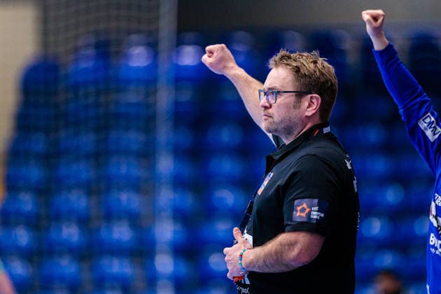 Steffen Birkner (HSG Blomberg-Lippe, Trainer) jubelt freut sich GER, HSG Blomberg-Lippe (GER) vs. Chambray Touraine Handball (FRA), Handball, EHF European League Women, Gruppenphase, 11.01.2026 GER, HSG Blomberg-Lippe (GER) vs. Chambray Touraine Handball (FRA), Handball, EHF European League Women, Gruppenphase, 11.01.2026 Lemgo Copyright: xEibner-Pressefoto JanxRollingerx EP_JSK
