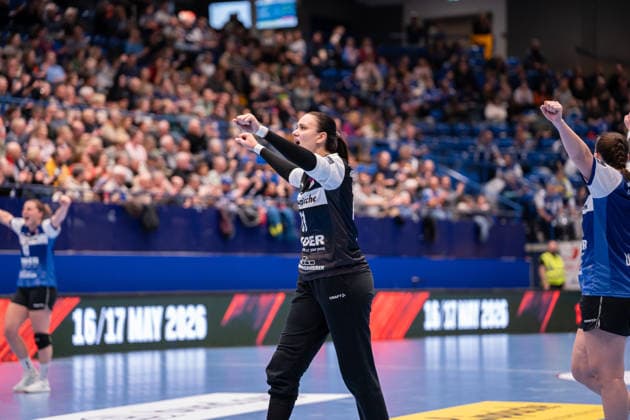 HSG Blomberg Lippe GER vs Chambray Touraine Handball FRA , Handball, EHF European League Women, Group Phase, 11 1 2026, Season 2025 2026, Lemgo Nicole Roth HSG Blomberg Lippe, 61 cheers after a goal Lemgo Phoenix Contact Arena Germany