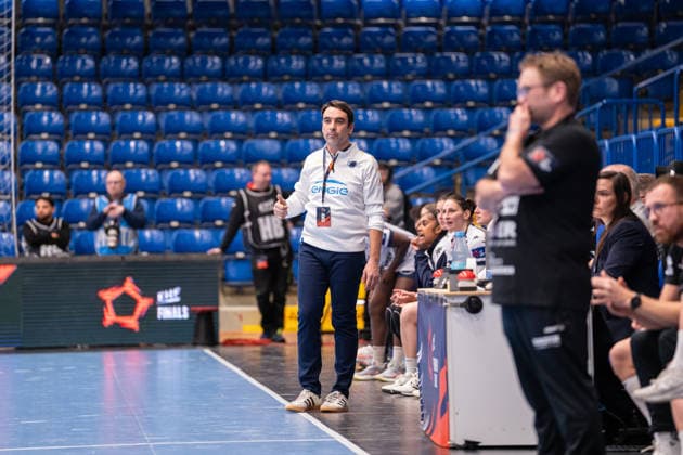 HSG Blomberg Lippe GER vs Chambray Touraine Handball FRA , Handball, EHF European League Women, Group Phase, 11 1 2026, Season 2025 2026, Lemgo Comte Camille Chambray Touraine Handball, Coach happy Lemgo Phoenix Contact Arena Germany