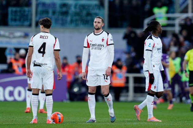 Adrien Rabiot (AC Milan) looks dejected, Serie A, ACF Fiorentina v AC Milan, Artemio Franchi Stadium, January 11, 2026, Firenze, Italy.