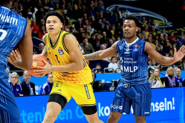DEU, easyCredit BBL, ALBA vs MLP Academics Heidelberg, 11 01 2026, Uber Arena, Berlin, DEU, easyCredit BBL, ALBA vs MLP Academics Heidelberg, in the picture Jack Kayil ALBA Berlin 7 , DJ Horne Heidelberg 0 nordphotoxGmbHx xEngler nph00076