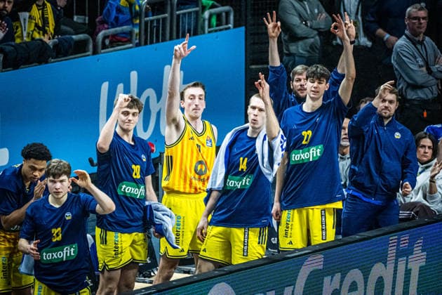 Basketball Berlin 11 01 2026 Season 2025 2026 EasyCredit BBL 1 Bundesliga Men, Men Alba Berlin MLP Academics Heidelberg Jubel Alba