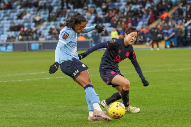 Manchester City Women v Everton Women - Women s Super League 25 26 Manchester City Women s Kerolin shooting in match against Everton FC - Women s Super League 25 26 Manchester Joie Stadium United Kingdom Copyright: xZacharyxLockex