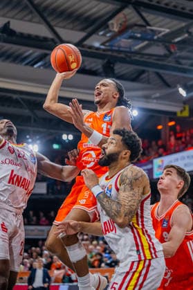 1 Basketball Bundesliga, easyCredit BBL, Season 2025 2026, Men, Main Round, 15 Matchday, 11 01 2026, RASTA Vechta Fitness First Würzburg Baskets Alonzo Verge 11 RASTA Vechta at the Korbleger Vechta RASTA Dome Niedersachsen Germany