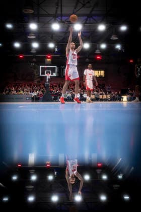 Barmer 2 Basketball Bundesliga ProA Rheinstars Koeln vs BBC Bayreuth, 11 01 26 Cologne, 11 01 26 Justin Onyejiaka RheinStars Cologne, 22, SF at the free throw during the game of the Barmer 2 Basketball Bundesliga ProA Rheinstars Koeln vs BBC Bayreuth at the Motor World in Cologne Copyright: xBEAUTIFULxSPORTS AxelxKohringx