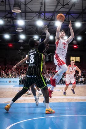Barmer 2 Basketball Bundesliga ProA Rheinstars Cologne vs BBC Bayreuth, 11 01 26 Cologne, 11 01 26 Haris Hujic RheinStars Cologne, 10, SG , Nat Diallo BBC Bayreuth, 8 during the game of the Barmer 2 Basketball Bundesliga ProA Rheinstars Cologne vs BBC Bayreuth at the Motor World in Cologne Copyright: xBEAUTIFULxSPORTS AxelxKohringx