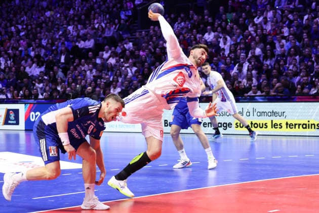 Handball, Länderspiel, Frankreich - Island HANDBALL : France Vs Islande - Tournoi de France - 11 01 2026 Ludovic Fabregas (France) Vs Elvar Orn Jonsson (Islande) ParisFrance  Copyright: xMichaelxBaucherx