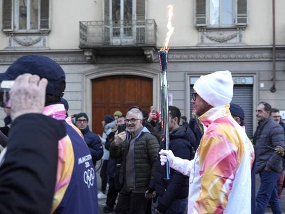 Turin, the arrival of the Milan-Cortina 2026 Olympic Flame, through the city along an 11 km route  Copyright: xriccardoxgiordanox xipa-agency.netx xriccardoxgiordanox IPA_Agency_IPA69938639