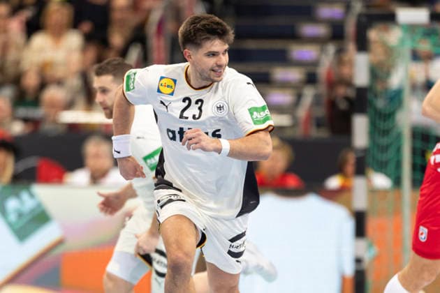 Men s Handball International Germany vs Croatia, 11 01 2026 HANNOVER, GERMANY JANUARY 11 Renars Uscins 23 Germany during the match between Men s Handball International Germany vs Croatia at ZAG Arena on January 11, 2026 in Hannover, Germany Copyright: xBEAUTIFULxSPORTS KennyxBeelex