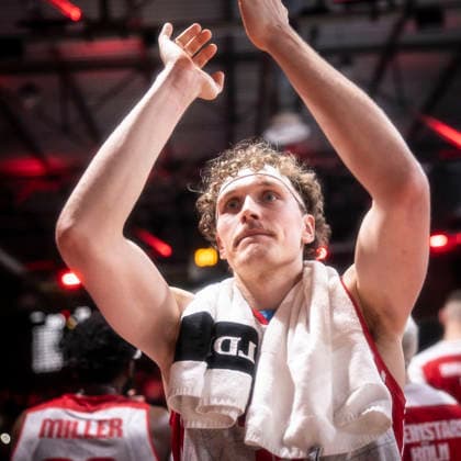 Barmer 2 Basketball Bundesliga ProA Rheinstars Koeln vs BBC Bayreuth, 11 01 26 Cologne, 11 01 26 Adam John Paige RheinStars Cologne, 13, PF celebrates the win after the Barmer 2 Basketball Bundesliga ProA Rheinstars Koeln vs BBC Bayreuth game at Motor World in Cologne Copyright: xBEAUTIFULxSPORTS AxelxKohringx