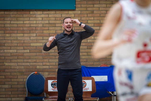 MatÄ ss RoÅ¾lapa LVA Headcoach Royals GiroLive Panthers Osnabrück 73 65 Saarlouis Royals 1 Womens Basketball Bundesliga 1DBBL Panthers vs Royals