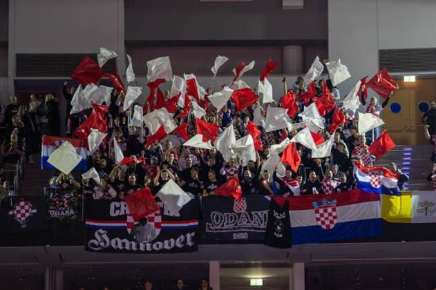 Germany, Handball, EHF friendly match, Germany Croatia on 11 01 in Hanover ZAG Arena Fans Block Croatia Copyright: xSvenxHeidmannx