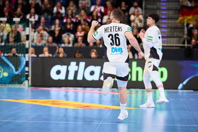 Handball men Laenderspiel Germany Croatia on 11 01 2026, goal for Germany by Lukas Mertens 36 Germany Hannover ZAG arena Niedersachsen Germany