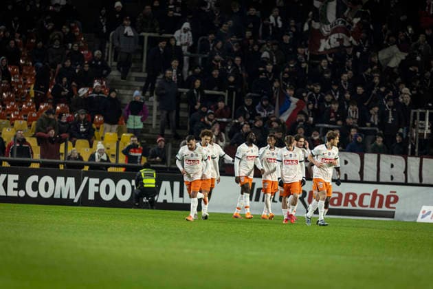 FOOTBALL: Coupe de France 16e de finale FC Metz vs Montpellier - 11 01 2026 Stade Saint-Symphorien. Metz Joie des joueurs de l equipe de Montpellier apres le but de Savanier Teji 11  Copyright: xelyxandroxcegarrax