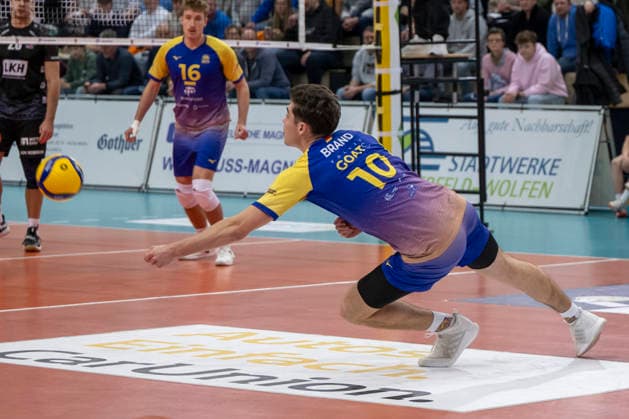 1 Volleyball Bundesliga Season 2025 2026 Cerebricks Volley Goats Mitteldeutschland vs SVG Lüneburg Halle, Germany January 11, 2026 In the picture Erik Brand Bitterfeld Halle Saale swh Arena Sachsen Anhalt Germany