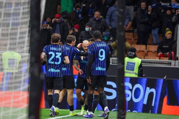 Serie A football match - 2025 26 Inter vs Napoli Goal the Federico Dimarco of Inter Milano During the football match on January 11, 2026, valid for the Italian Serie A - 2025 26 championship in Milan at the San Siro Stadium between FC Inter Milan vs. SSC Napoli In the photo: MILANO Stadio San Siro Lombardia ITALIA Copyright: xFABIOxSASSOxFabioxSassox Internazionale Milano Napoli2026_01_11Fabio Sasso3158