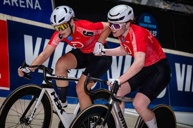TVEIT Nora, NELSON Lucy Sixdays Bremen 2026 Team 6 TVEIT Nora NOR Black NELSON Lucy GBR Red Landscape horizontal Landscape Event Event Sixdays Bremen 2026 Category Category Cycling Track Cycling Sixdays Elite Women Location Place Europe Germany Bremen ÖVB Arena Discipline Madison Distance m Date Date 11 01 2026 Sunday Day 3