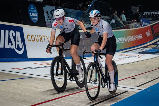 ABMA Maureen, SIGMUND Marla Sixdays Bremen 2026 Team 3 ABMA Maureen NED Black SIGMUND Marla GER Red Landscape horizontal Landscape Event Event Sixdays Bremen 2026 Category Category Cycling Track Cycling Sixdays Elite Women Location Place Europe Germany Bremen ÖVB Arena Discipline Madison Distance m Date Date 11 01 2026 Sunday Day 3