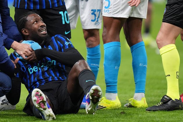Inter Milan s Marcus Thuram during the Serie A soccer match between Inter and Napoli at the San Siro Stadium in Milan , north Italy - Sunday , January 11 , 2026. - Soccer .  Copyright: xSpada LaPressex