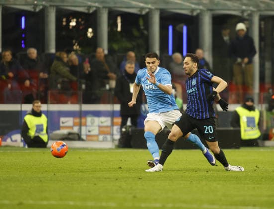 Hakan Calhanoglu of FC Inter during the Italian Serie A, 2025 26 season, football match between FC Inter and SSC Napoli on 11 January 2026 at â?? Giueppe Meazza â?? Stadium, San Siro, Milan, Italy. Photo Nderim KACELI  Copyright: xNderimxKaceli IPAxSportx xipa-agency.netx xx IPA_69950134 IPA_Agency_IPA69950134