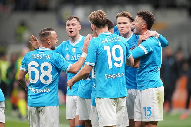 MILAN, ITALY, JANUARY 11: Scott McTominay of SSC Napoli celebrates during the Serie A match between FC Internazionale Milano and SSC Napoli in Milan, Italy. Copyright: xFOTOAGENZIAx