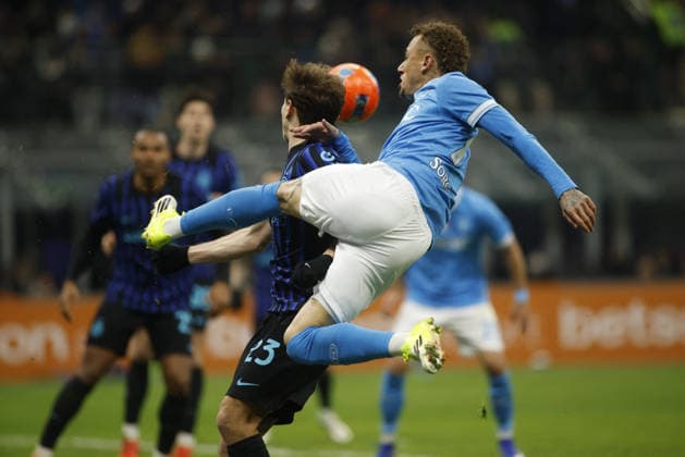 CALCIO - Serie A - Inter - FC Internazionale vs SSC Napoli Noa Lang of SSC Napoli during the Italian Serie A, 2025 26 season, football match between FC Inter and SSC Napoli on 11 January 2026 at â?? Giueppe Meazza â?? Stadium, San Siro, Milan, Italy. Photo Nderim KACELI Milan Italy  Copyright: xIPAxSport ABACAx