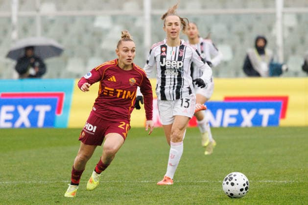 CALCIO - Supercoppa Femminile - Juventus FC vs AS Roma Giada Greggi of AS Roma plays the ball during the Italian Women Super Cup match between Juventus and AS Roma at Stadio Adriatico on January 11, 2026 in Pescara, Italy. Photo: Cinzia Camela. Pescara Italy  Copyright: xIPAxSport ABACAx