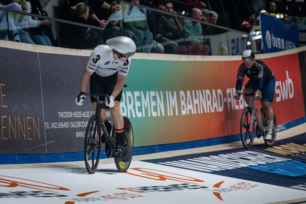 EDMUNDS Rhian, BOCK Benjamin Sixdays Bremen 2026 Team 2 VELO TRACK EDMUNDS Rhian GBR Team 3 BOBRINK BOCK Benjamin GER Landscape horizontal Landscape Event Event Sixdays Bremen 2026 Category Category Cycling Track Cycling Sixdays Elite Men Location Location Europe Germany Bremen ÖVB Arena Discipline Sprint Distance m Date Date 11 01 2026 Sunday Day 3