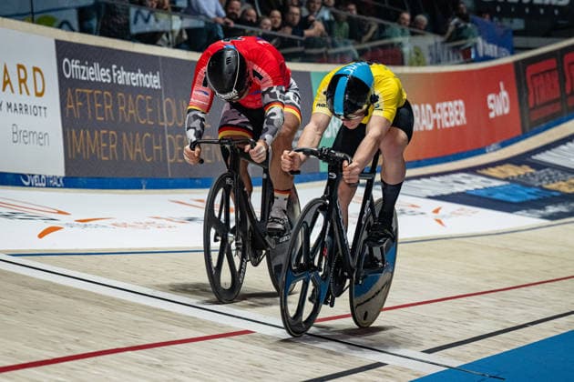 GILL Archie, FÖRSTEMANN Robert Sixdays Bremen 2026 Team 4 VELO TRACK GILL Archie GBR Team 1 BOBRINK FÖRSTEMANN Robert GER Landscape horizontal Landscape Event Event Sixdays Bremen 2026 Category Category Cycling Track Cycling Sixdays Elite Men Location Location Europe Germany Bremen ÖVB Arena Discipline Sprint Distance m Date Date 11 01 2026 Sunday Day 3
