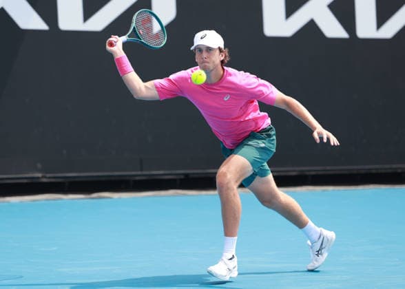 Brandon Holt USA , Australian Open 2026 Qualifier, Melbourne Park, Victoria, Australia , Copyright: xJuergenxHasenkopfx
