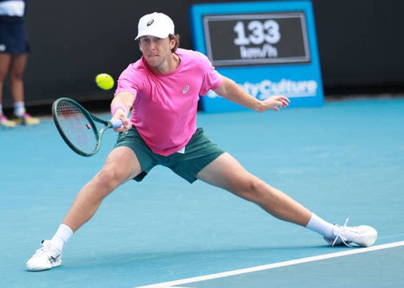 Brandon Holt USA , Australian Open 2026 Qualifier, Melbourne Park, Victoria, Australia Copyright: xJuergenxHasenkopfx