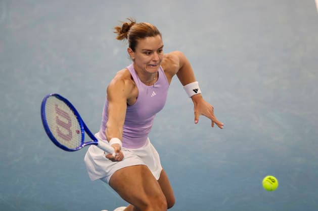 TENNIS ADELAIDE INTERNATIONAL, Maria Sakkari of Greece in her match against Daria Kasatkina of Australia during the Adelaide International at Memorial Drive Tennis Club in in Adelaide, Monday, January 12, 2026. ( NO ARCHIVING, EDITORIAL USE ONLY ADELAIDE SOUTH AUSTRALIA AUSTRALIA  Copyright: xMATTxTURNERx 20260112145235914206
