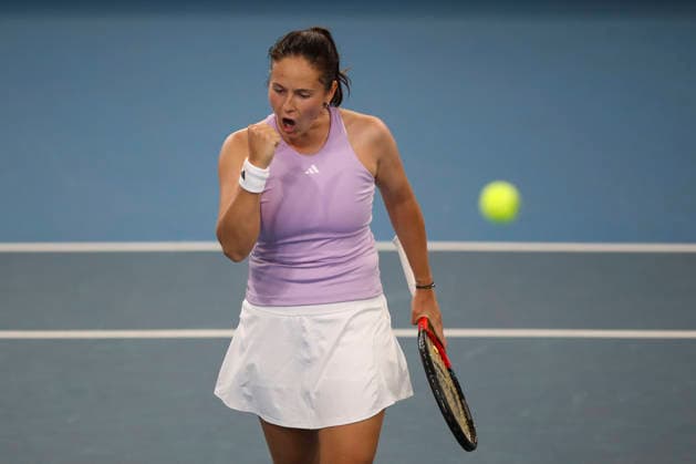 TENNIS ADELAIDE INTERNATIONAL, Daria Kasatkina of Australia in her match against Maria Sakkari of Greece during the Adelaide International at Memorial Drive Tennis Club in in Adelaide, Monday, January 12, 2026. ( NO ARCHIVING, EDITORIAL USE ONLY ADELAIDE SOUTH AUSTRALIA AUSTRALIA  Copyright: xMATTxTURNERx 20260112170423190772