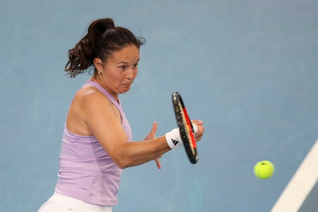 TENNIS ADELAIDE INTERNATIONAL, Daria Kasatkina of Australia in her match against Maria Sakkari of Greece during the Adelaide International at Memorial Drive Tennis Club in in Adelaide, Monday, January 12, 2026. ( NO ARCHIVING, EDITORIAL USE ONLY ADELAIDE SOUTH AUSTRALIA AUSTRALIA  Copyright: xMATTxTURNERx 20260112173093978630