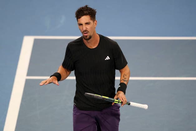 TENNIS ADELAIDE INTERNATIONAL, Thanasi Kokkinakis of Australia in his match against Sebastian Korda of the USA during the Adelaide International at Memorial Drive Tennis Club in in Adelaide, Monday, January 12, 2026. ( NO ARCHIVING, EDITORIAL USE ONLY ADELAIDE SOUTH AUSTRALIA AUSTRALIA  Copyright: xMATTxTURNERx 20260112134227576818