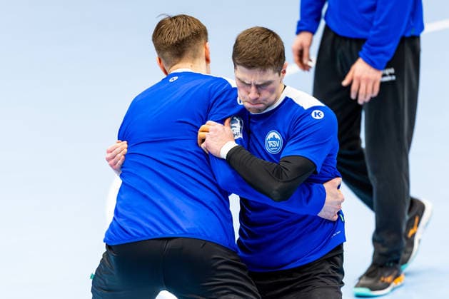 12 01 2026, GER, Handball, Men, Season 25 26, Daikin 1 Bl, ThSV Eisenach Training kick-off 2026 ThSV Eisenach starts training again after the turn of the year in the picture Oskar Joelsson ThSV Eisenach,3 , Vincent Buechner ThSV Eisenach,74 99817 Eisenach Werner Assmann Halle Am Sportp Thueringen Germany
