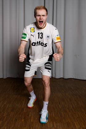 Hannover Handball EM 2026 Germany Press conference Matthes Langhoff Germany Cheers Joy Emotion Hannover Germany