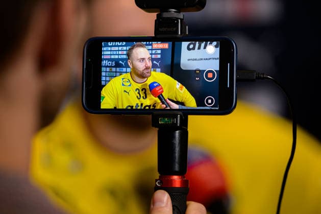 Hannover Handball EM 2026 Germany Press conference Goalkeeper Andreas Wolff Germany in SKY Interview Hannover Germany