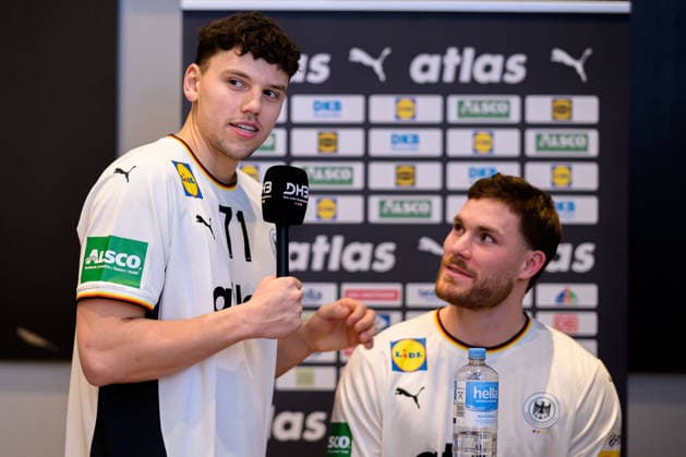 Hannover Handball EM 2026 Germany Press conference Marko Grgic Germany , Johannes Golla Germany Hannover Germany
