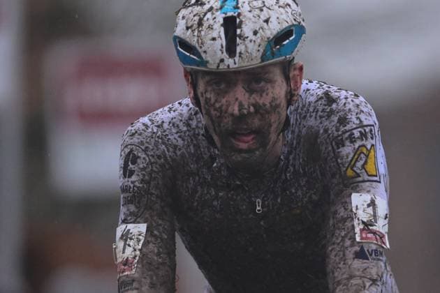 Belgian Toon Aerts and pictured crossing the finish line of the men s elite race of the Cyclocross Otegem cycling event, Monday 12 January 2026 in Otegem, the day after the Belgian national cyclocross championships. DAVIDxPINTENS  x155376428x