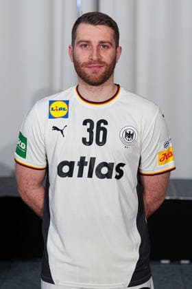 12 01 2026, xydrx, handball, portrait session of the German national team in Hanover ahead of the EHF Euro 2026 Lukas Mertens Lower Saxony Germany