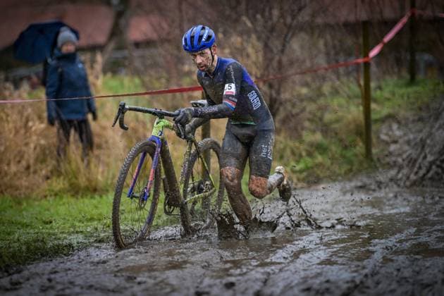 Dutch Lars Van Der Haar pictured in action during the men s elite race of the Cyclocross Otegem cycling event, Monday 12 January 2026 in Otegem, the day after the Belgian national cyclocross championships. DAVIDxPINTENS  x155387624x